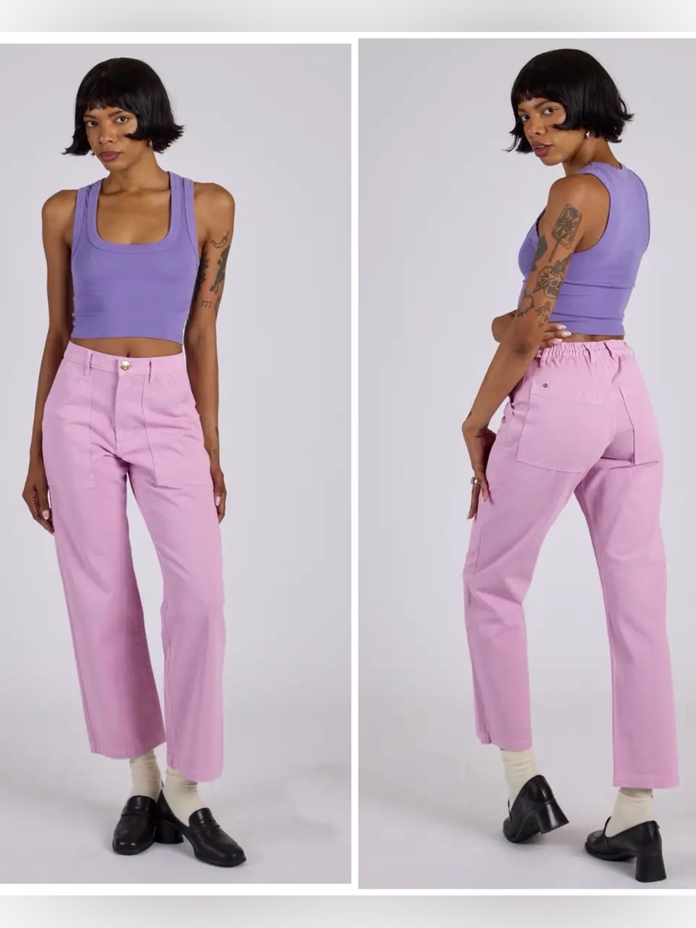 BIG BUD PRESS TROUSERS PANTS 100% Cotton LAVENDER LILAC Made in USA Sz S